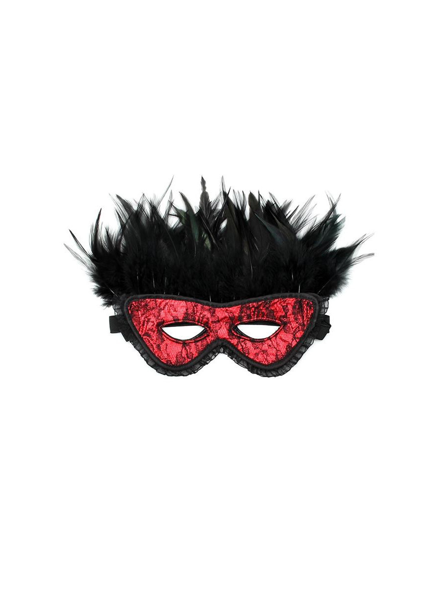 Luxury Mask with Feathers Red BONDAGE PLAY