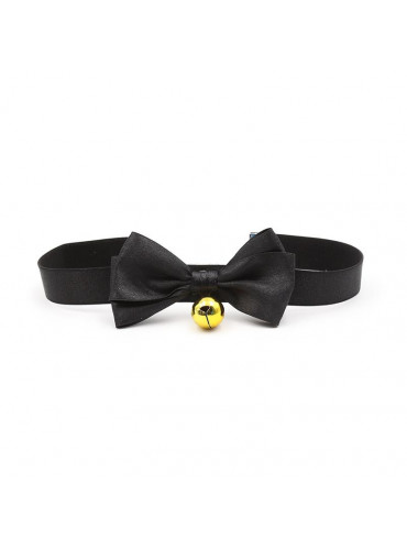 Collar with Bow and Rattle 44 cm Black/Red FETISH ADDICT