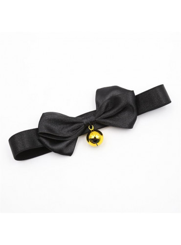 Collar with Bow and Rattle 44 cm Black/Red FETISH ADDICT