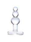 Hustler Beaded Glass Butt Plug with Tapered Base Gläs