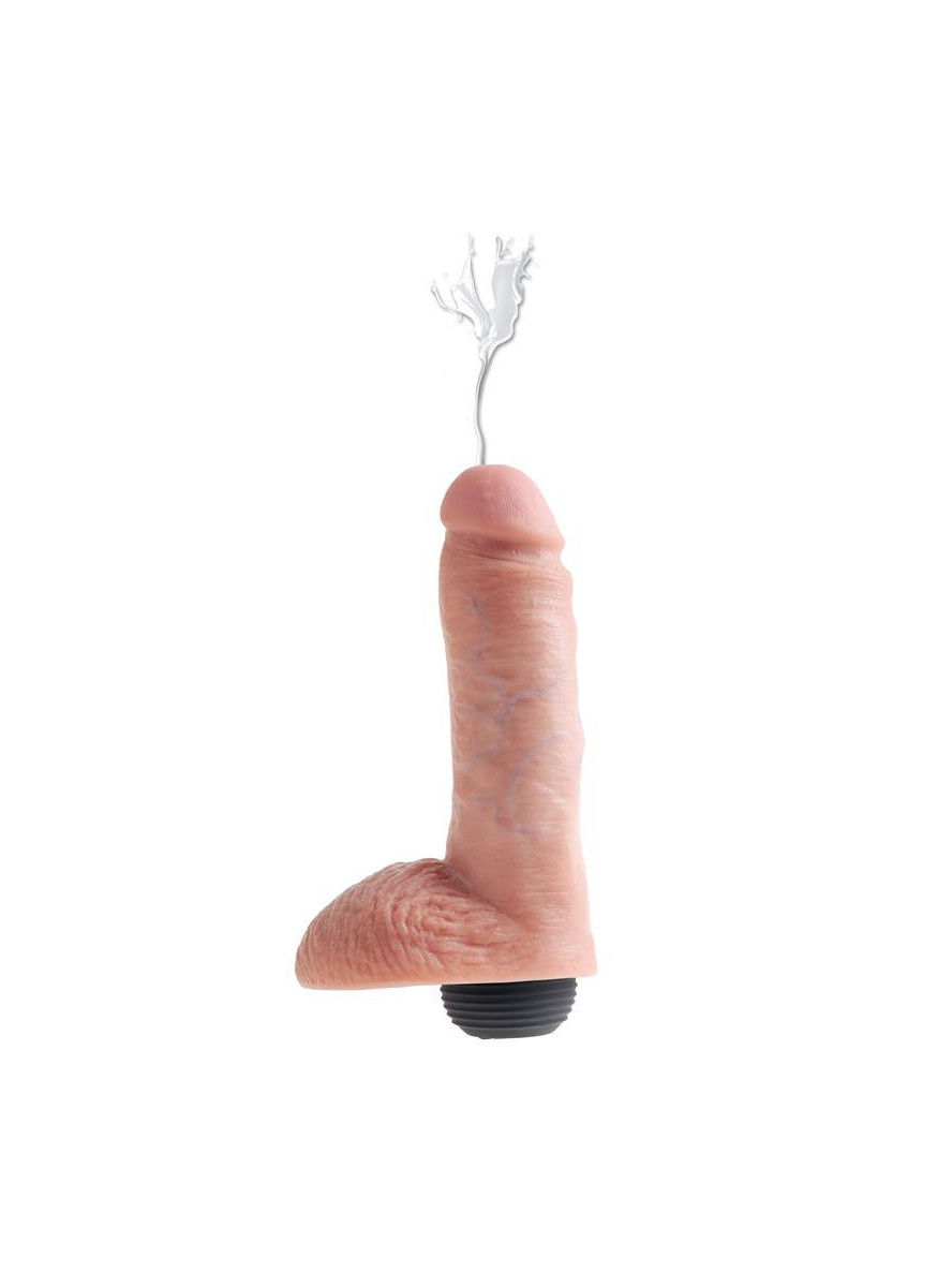 KING COCK Squirting Cock with balls 8 tum Flesh