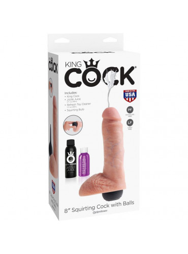 KING COCK Squirting Cock with balls 8 tum Flesh