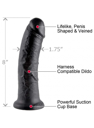 King Cock Realistisk Dildo 20.3 cm Svart