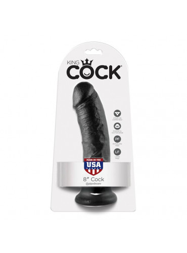 King Cock Realistisk Dildo 20.3 cm Svart