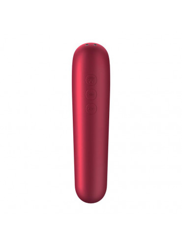 Satisfyer Dual Love Vibe and Sucker with Air Pulse Red