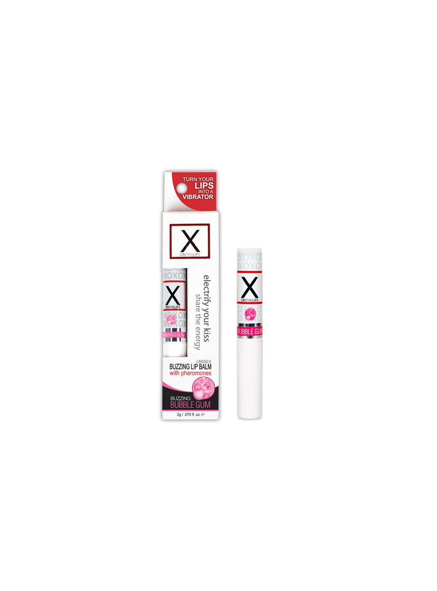 X On the Lips Buzzing Lip Bubble Gum Balm med Feromoner Sensuva