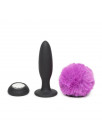 Small Butt Plug with Vibration and Remote Control Double Base Purple HAPPY RABBIT