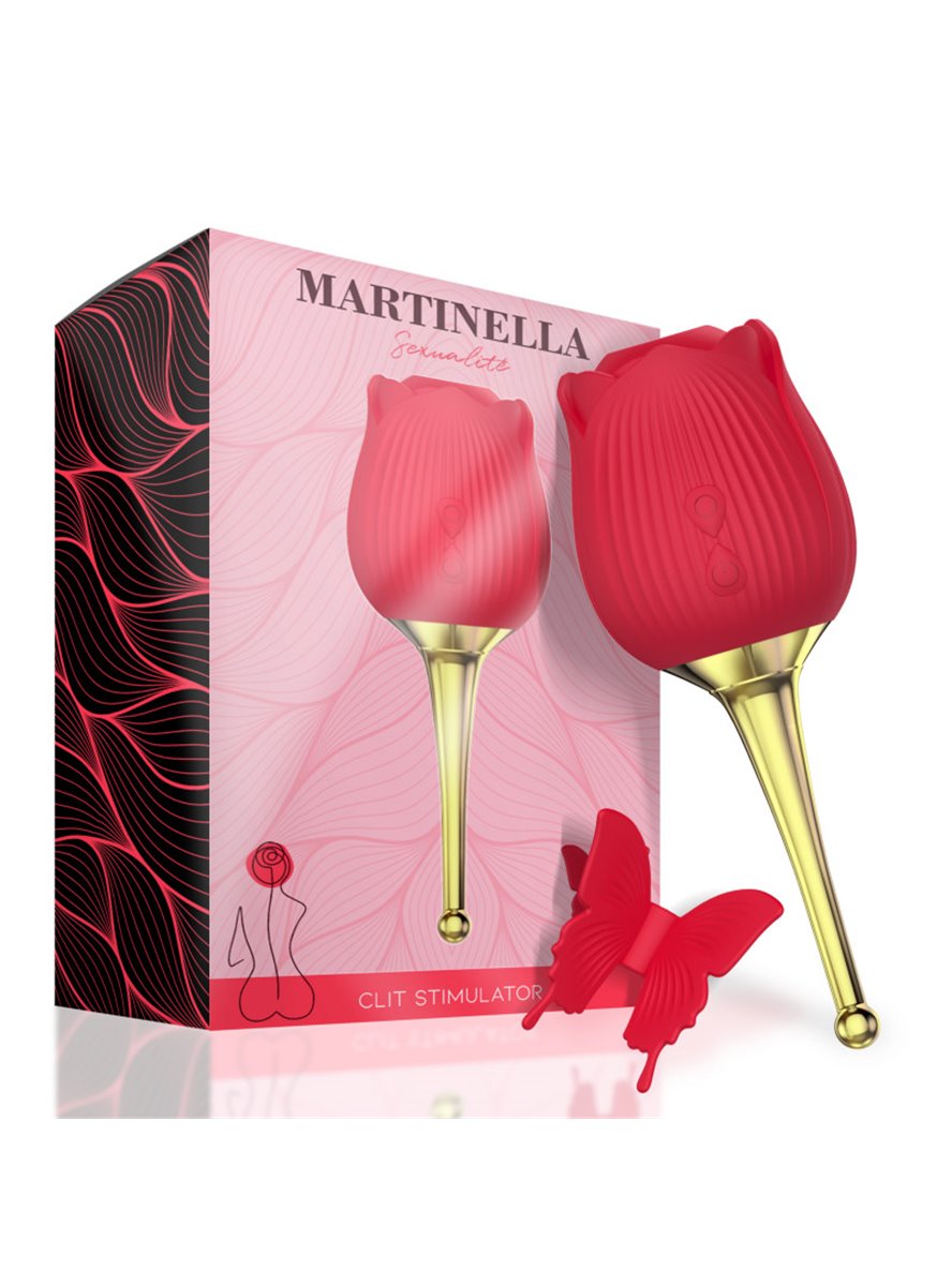 Martinella Clitoris Sucker with Point Vibrator Hot Red