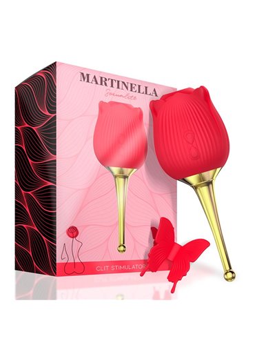 Martinella Clitoris Sucker with Point Vibrator Hot Red