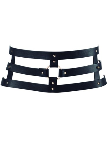 BIJOUX INDISCRETS MAZE WIDE BELT AND RESTRAINTS BLACK