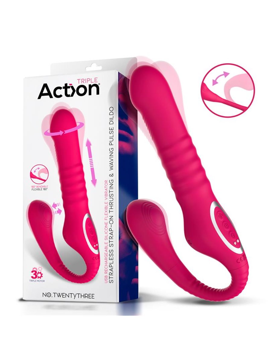 ACTION No. TwentyThree Double Vibe Pulsation and Thrusting Flexible 180º